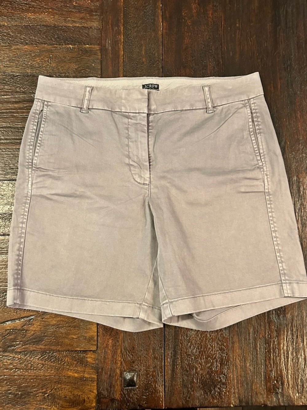 J. Crew Women's Light Gray Distressed Wash Chino Shorts- 7in